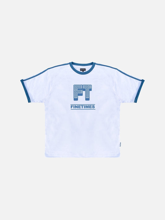 "Retro Tee" in Blue/White