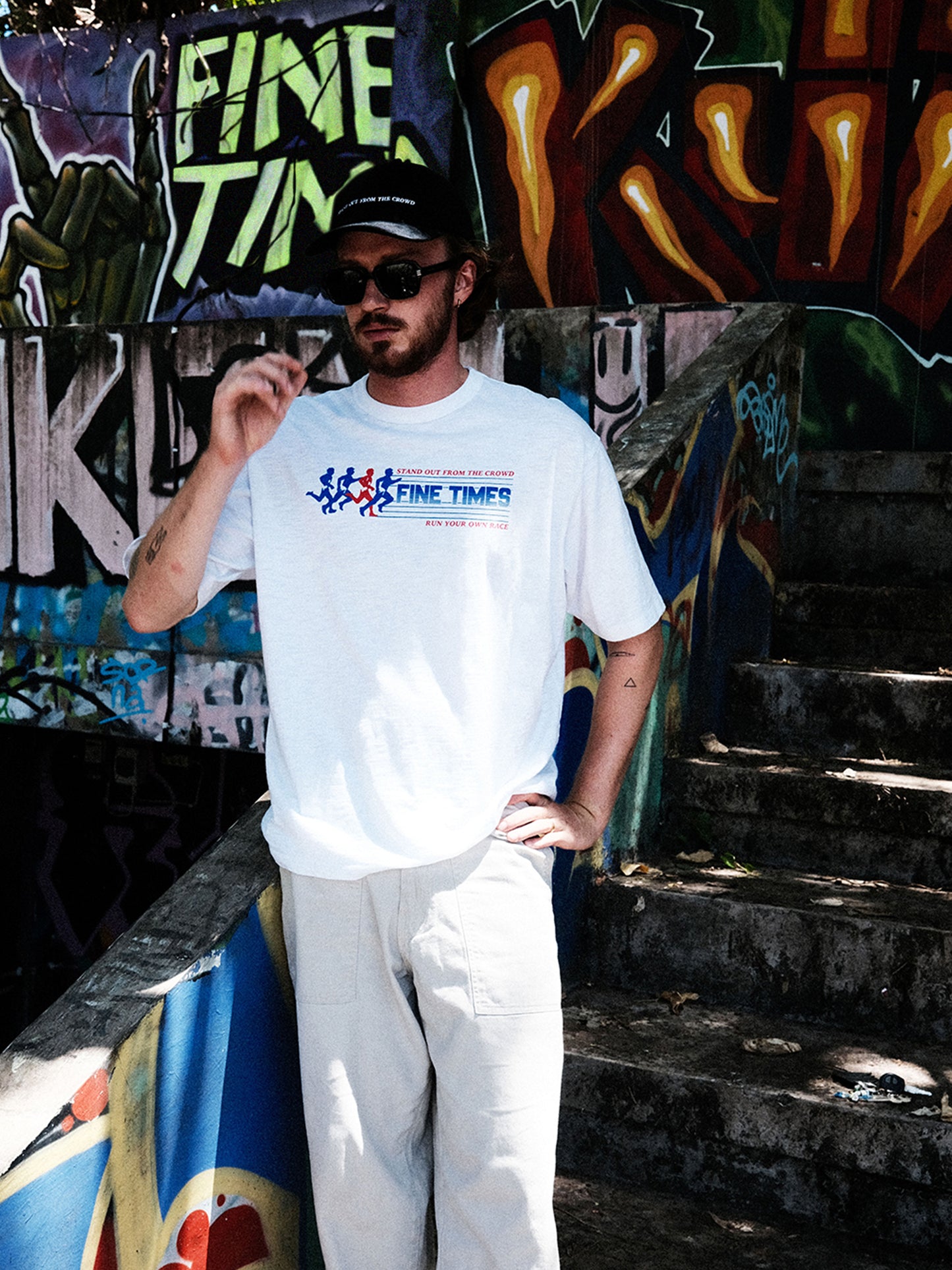 "Race Tee" in White