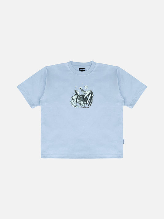 "World Tee" in Light Blue